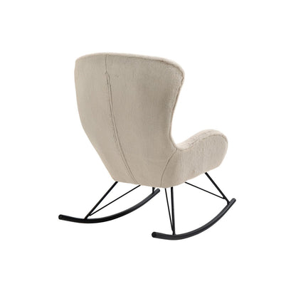 Schaukelstuhl in Lammfell-Optik in Beige | VIA X SELECTION