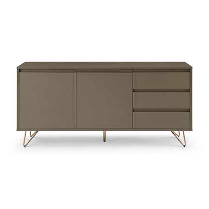 Sideboard grau mit 2 Türen und 3 Schubladen, 40 × 150 × 70 cm | VIA X SELECTION