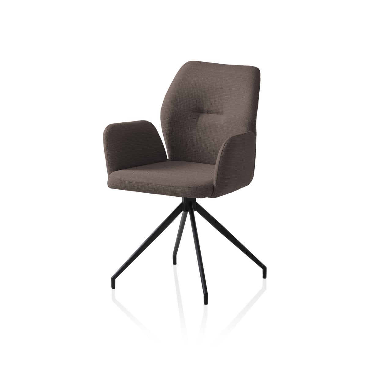Drehsessel aus Strukturstoff braun | VIA X SELECTION
