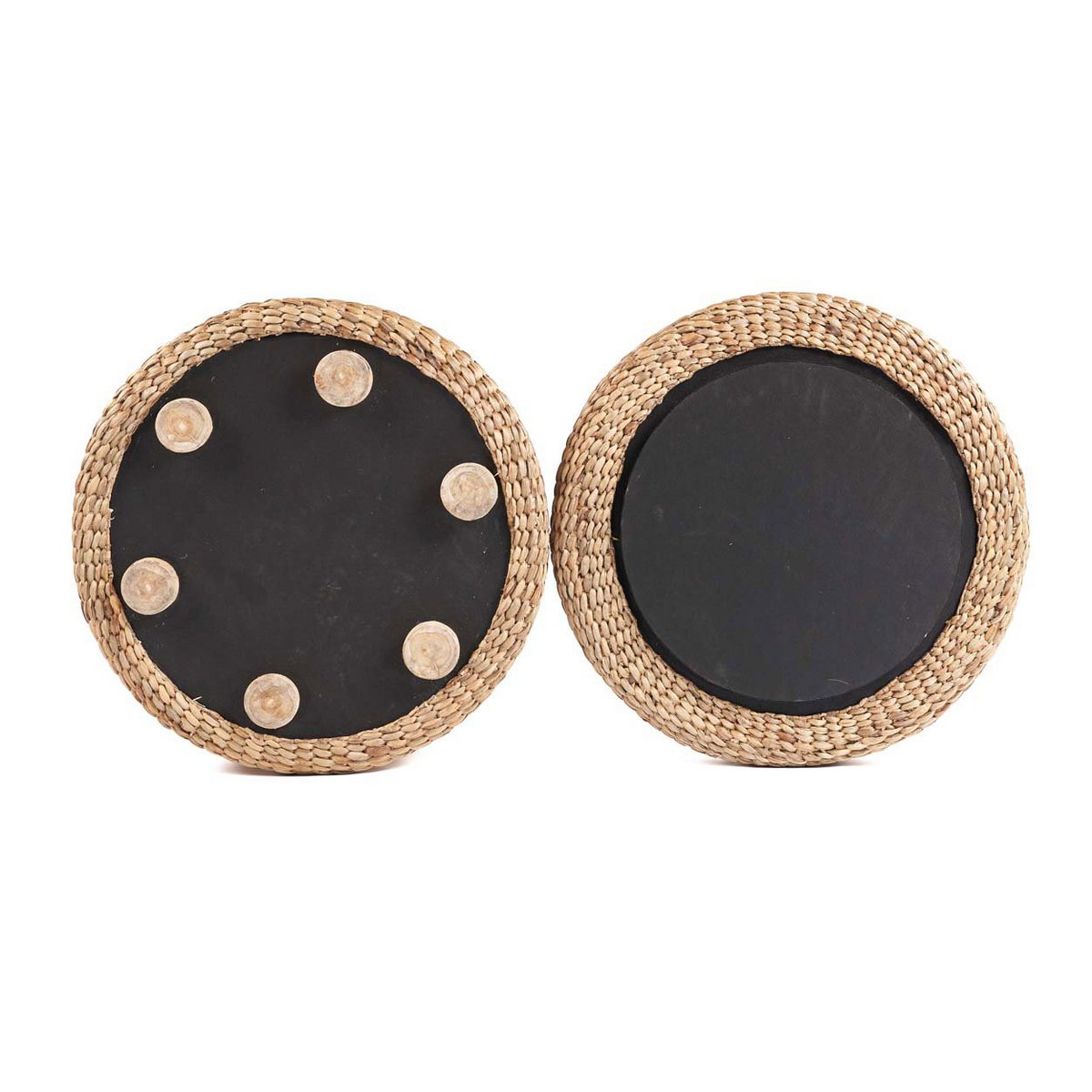 Runde Aufbewahrungs-Ottomane aus Seegras | VIA X SELECTION