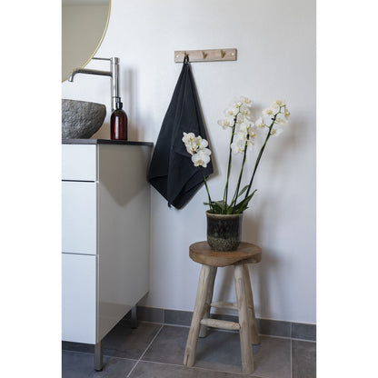 Hocker aus recyceltem Teakholz natur mit runder Form | VIA X SELECTION