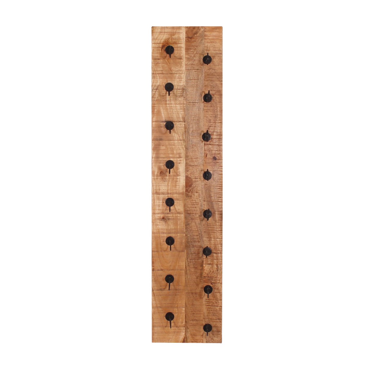Wand-Weinregal aus Mangoholz und schwarzem Metall für 8 Flaschen, 16 × 33 × 148 cm | VIA X SELECTION