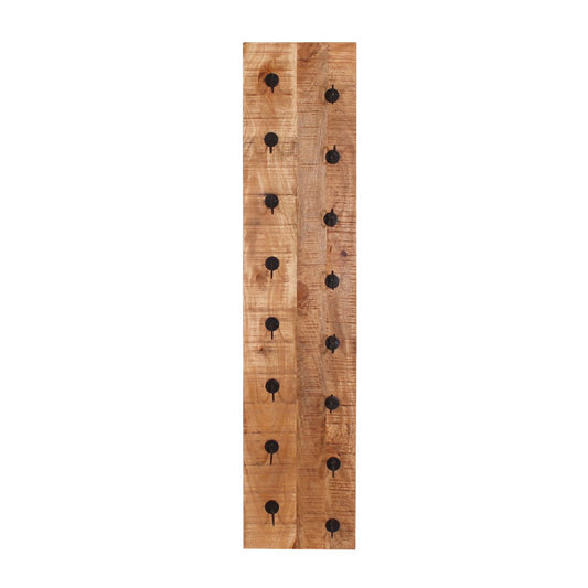 Wand-Weinregal aus Mangoholz und schwarzem Metall für 8 Flaschen, 16 × 33 × 148 cm | VIA X SELECTION