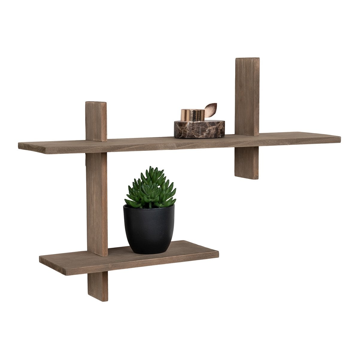 Wandregal aus Holz natur, 54 × 15 × 58 cm | VIA X SELECTION
