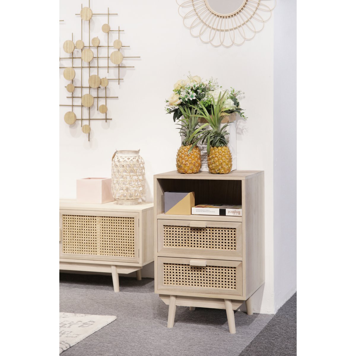 Kommode mit Rattangeflecht, 36 × 42 × 68 cm | VIA X SELECTION