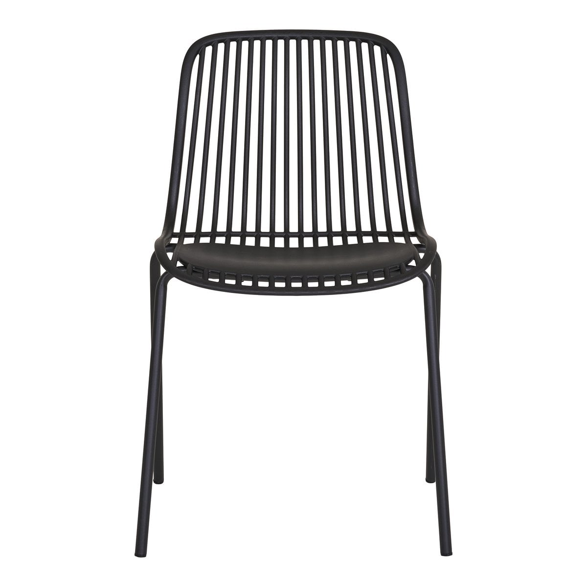 Stapelbarer Gartenstuhl in Schwarz, 4er-Set | VIA X SELECTION