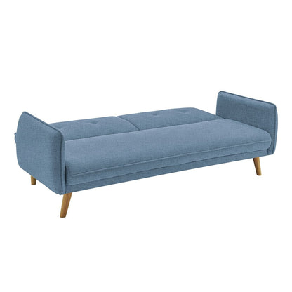 3-Sitzer-Sofa mit Schlaffunktion in blauem Strukturstoff | VIA X SELECTION