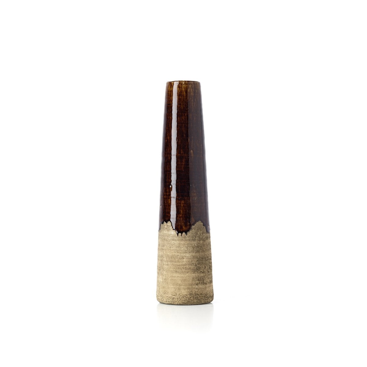 Schmale Vase aus braunem Steinzeug | VIA X SELECTION