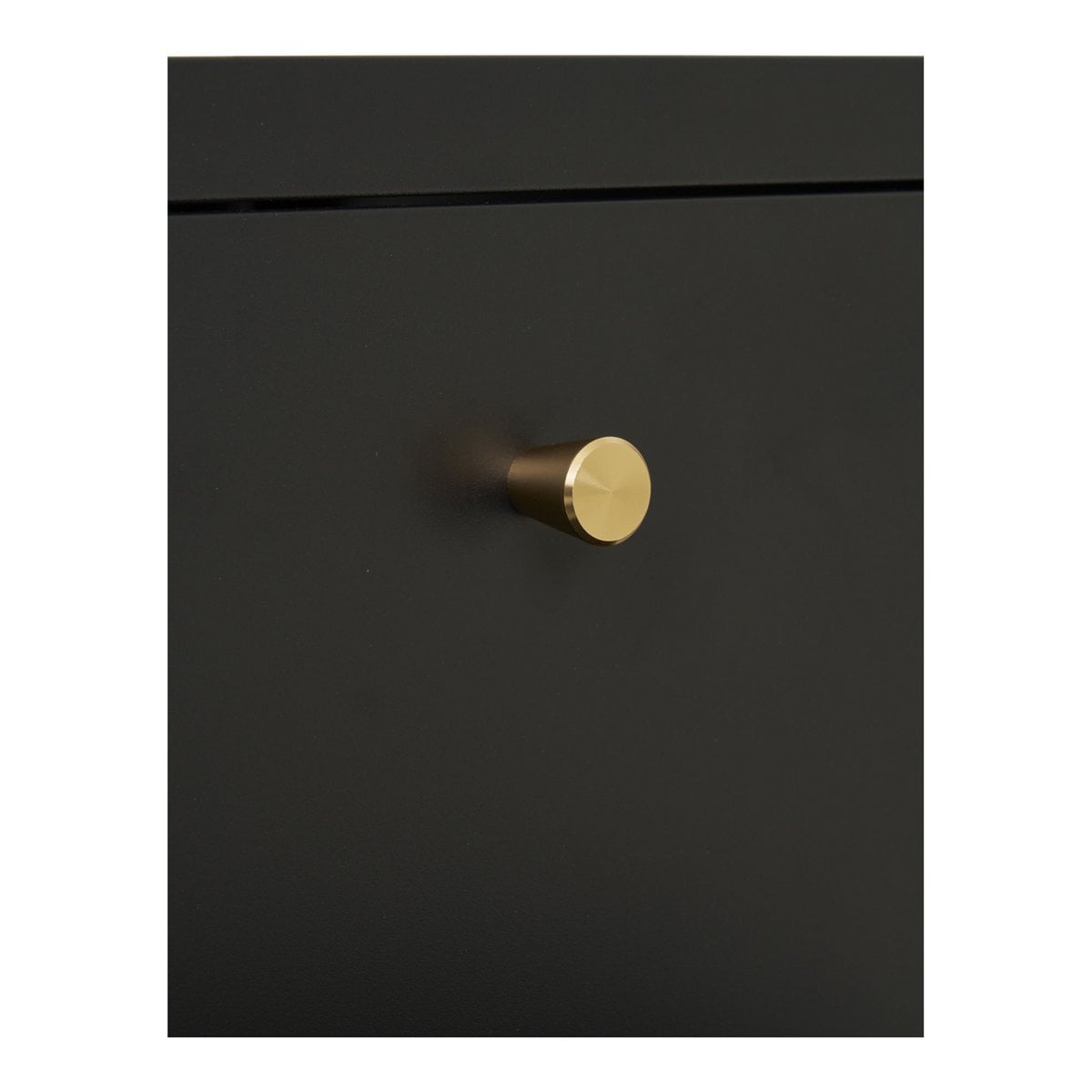 Kommode schwarz mit Messingdetails, 40 × 40 × 60 cm | VIA X SELECTION