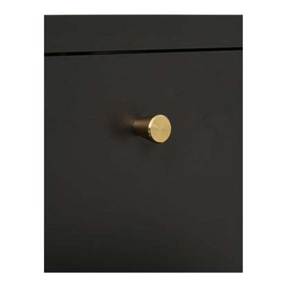 Kommode schwarz mit Messingdetails, 40 × 40 × 60 cm | VIA X SELECTION