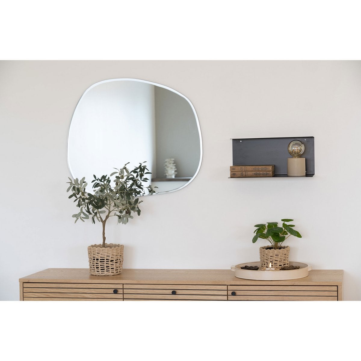 Kleines Wandregal schwarz, 40 × 18 × 18 cm | VIA X SELECTION