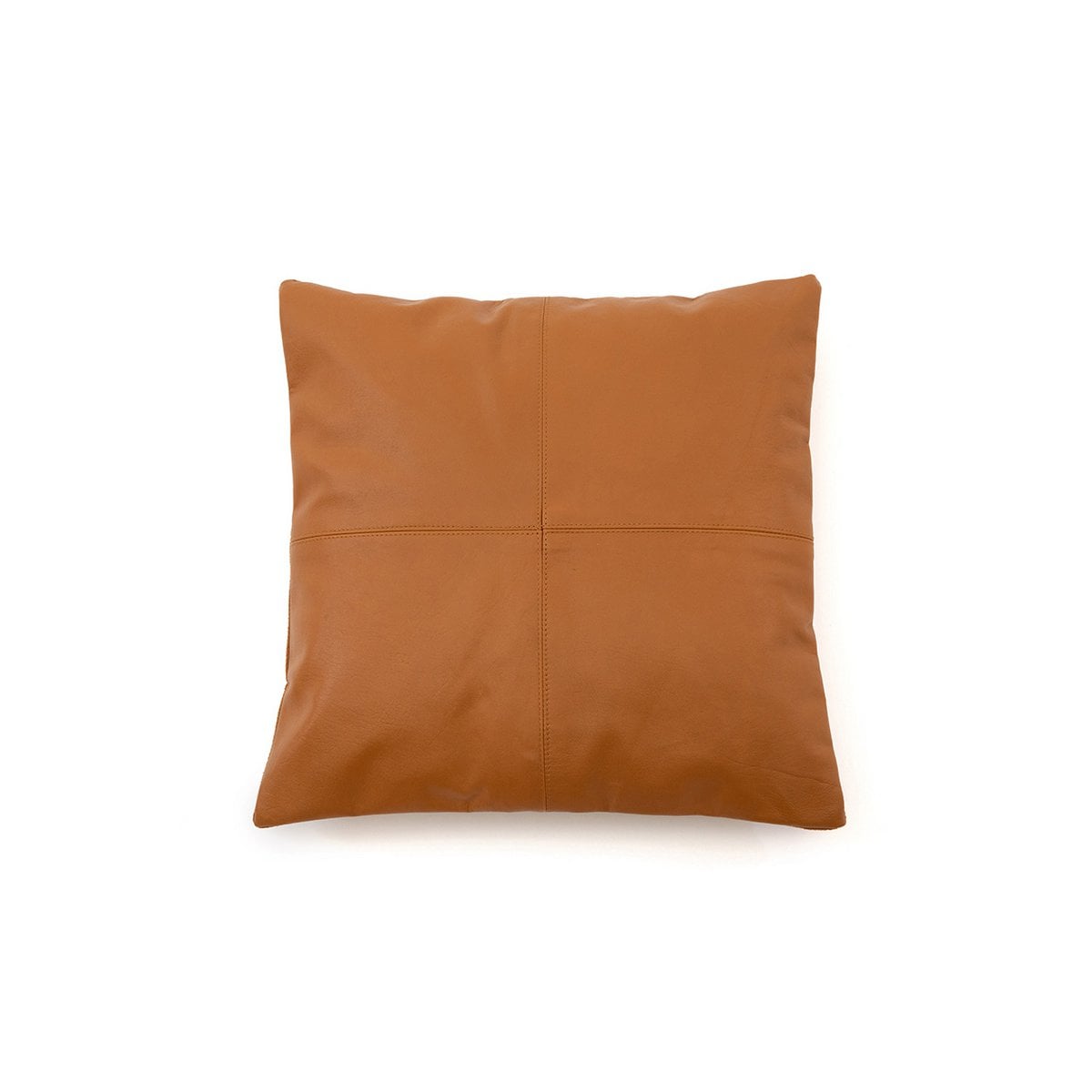 Kissenbezug aus Leder in Cognacbraun, 40 × 40 cm | VIA X SELECTION