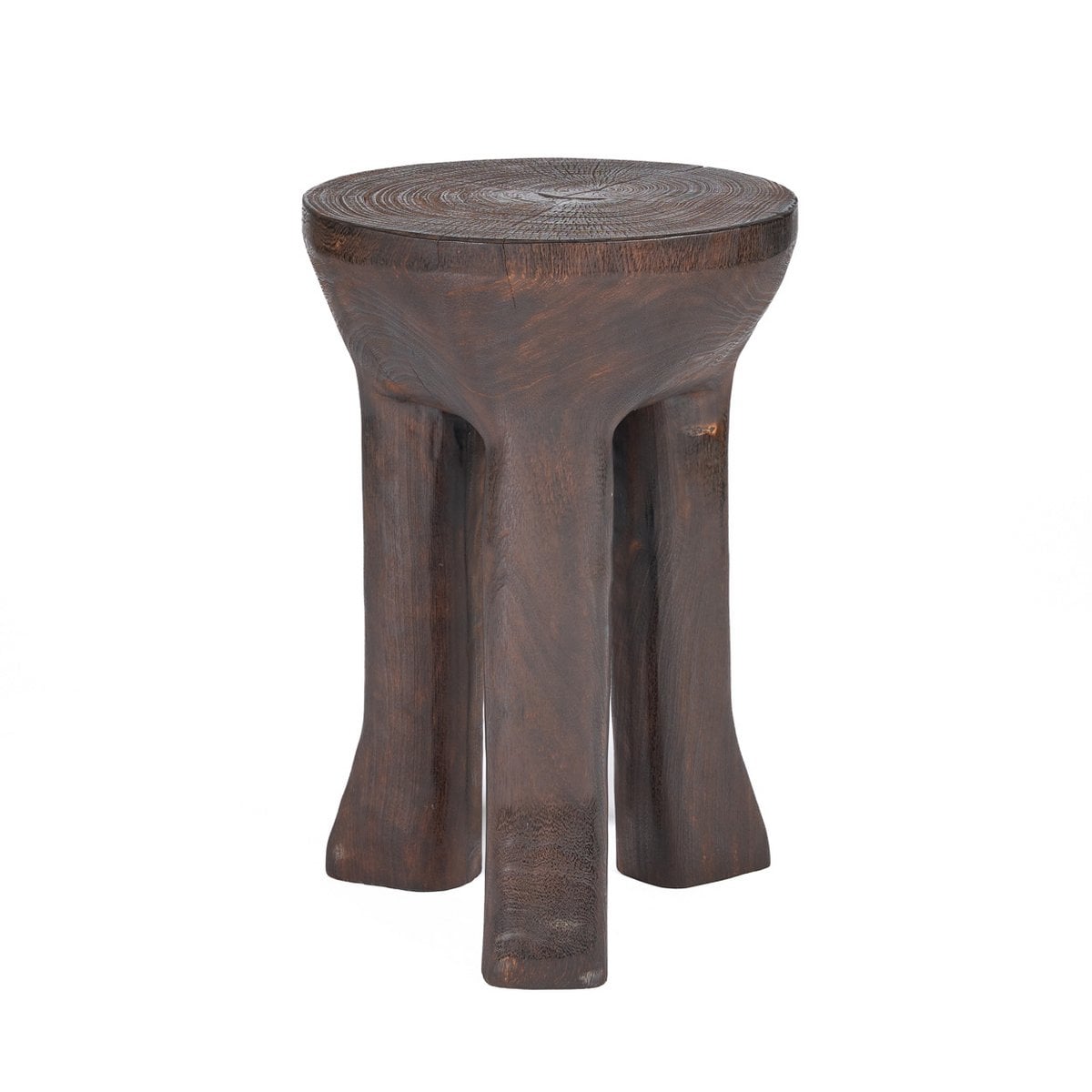 Dreibein-Beistelltisch in Dunkelwalnuss, 40 × 40 × 60 cm | VIA X SELECTION