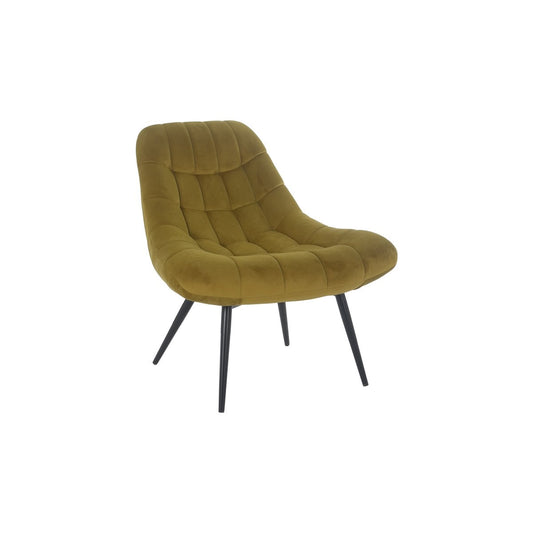 Loungesessel aus Samt senfgelb mit XXL-Sitzfläche | VIA X SELECTION