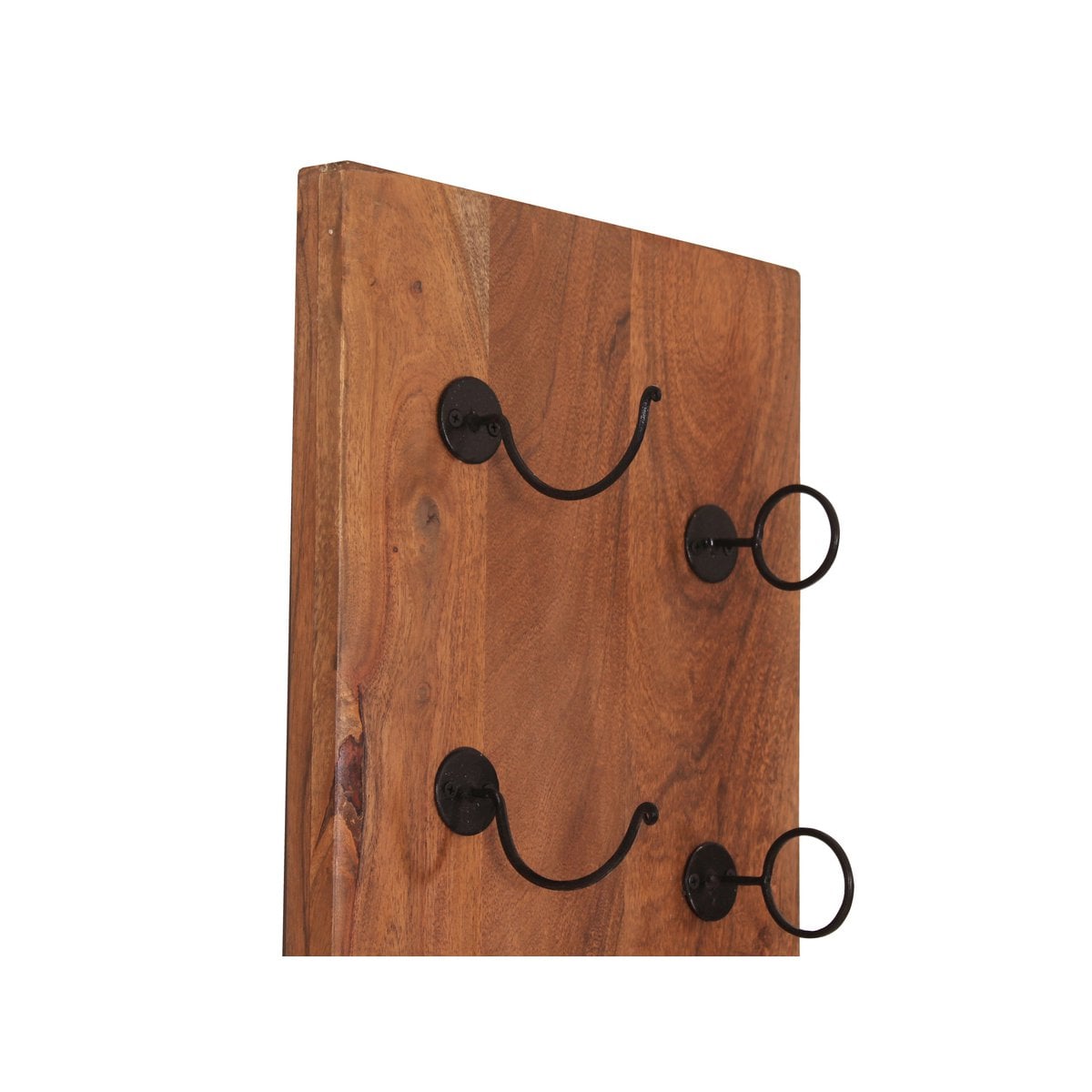 Wand-Weinregal aus Akazienholz und schwarzem Metall für 8 Flaschen, 16 × 33 × 148 cm | VIA X SELECTION