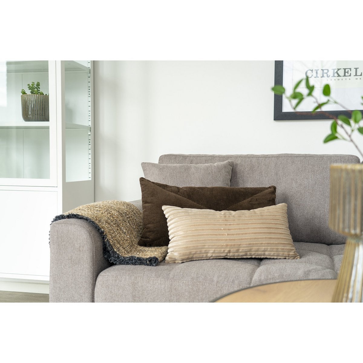 Kissen aus Baumwolle braun mit Struktur, 30 × 60 cm | VIA X SELECTION