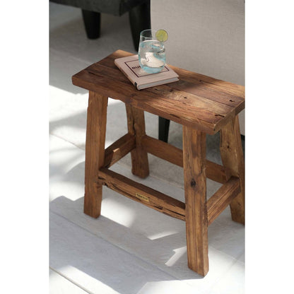 Hocker aus Holz natur mit schmaler Form | VIA X SELECTION