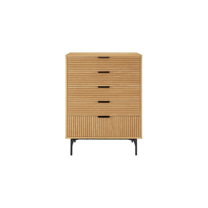 Hohe Kommode mit Eichenfront, 40 × 80 × 113 cm | VIA X SELECTION