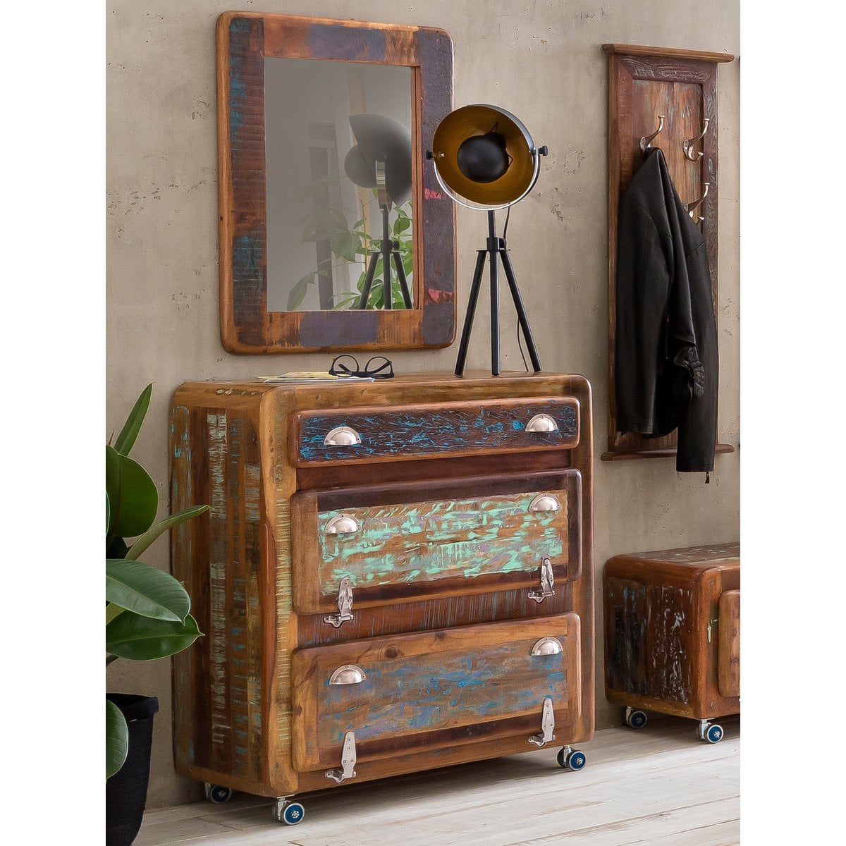Wandspiegel aus recyceltem Holz, 60 × 80 cm | VIA X SELECTION