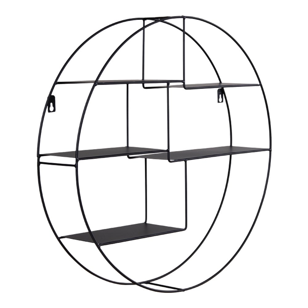 Rundes Regal aus schwarzem Stahl, Ø, 47 × 10 cm | VIA X SELECTION
