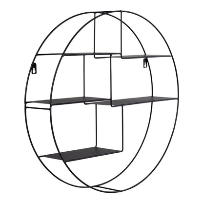 Rundes Regal aus schwarzem Stahl, Ø, 47 × 10 cm | VIA X SELECTION