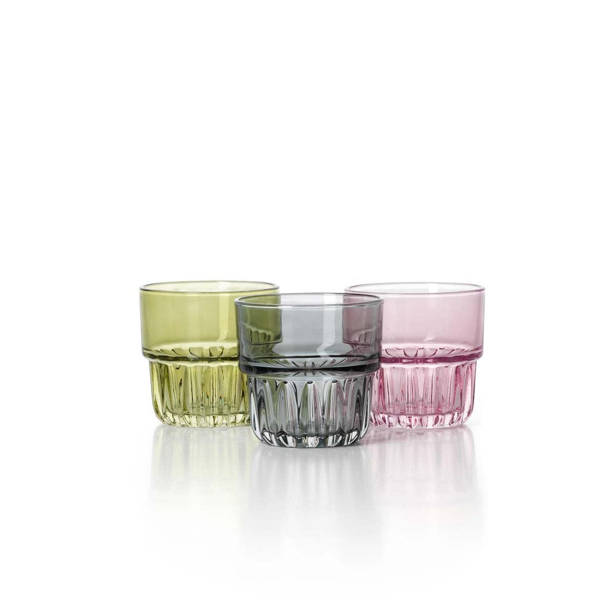 Trinkglas aus facettiertem Glas in Blush 8 cm | VIA X SELECTION