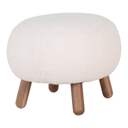 Fußhocker in Lammfelloptik Weiß | VIA X SELECTION