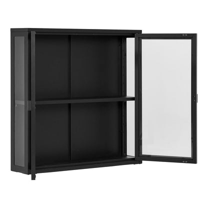 Hängender Vitrinenschrank schwarz, 80 × 18 × 80 cm | VIA X SELECTION