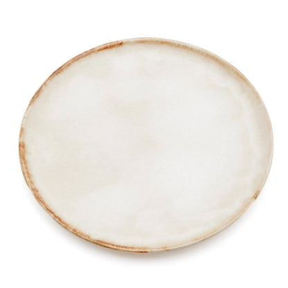 Speiseteller aus Steinzeug in Weiß mit Goldton, Ø 28 cm | VIA X SELECTION
