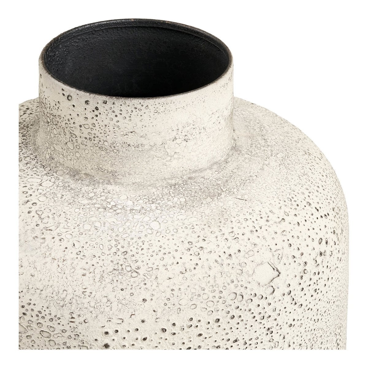 Sehr hoher Blumentopf aus Metall, Antik-Beige, Ø 24 × 78,5 cm | VIA X SELECTION
