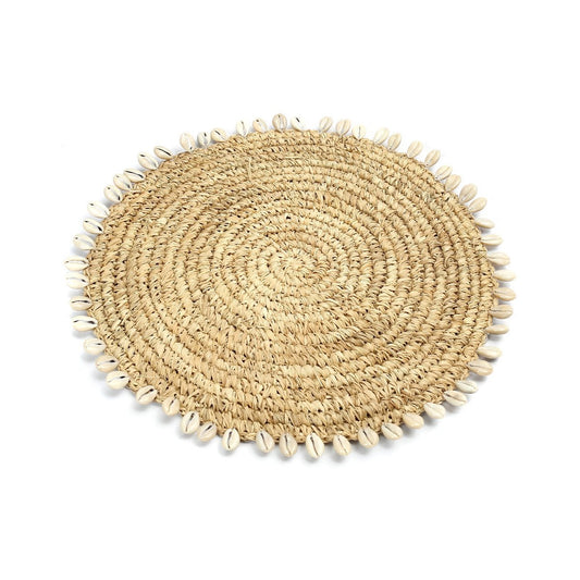 Raffia-Untersetzer mit Kaurimuscheln, Ø 23 cm | VIA X SELECTION