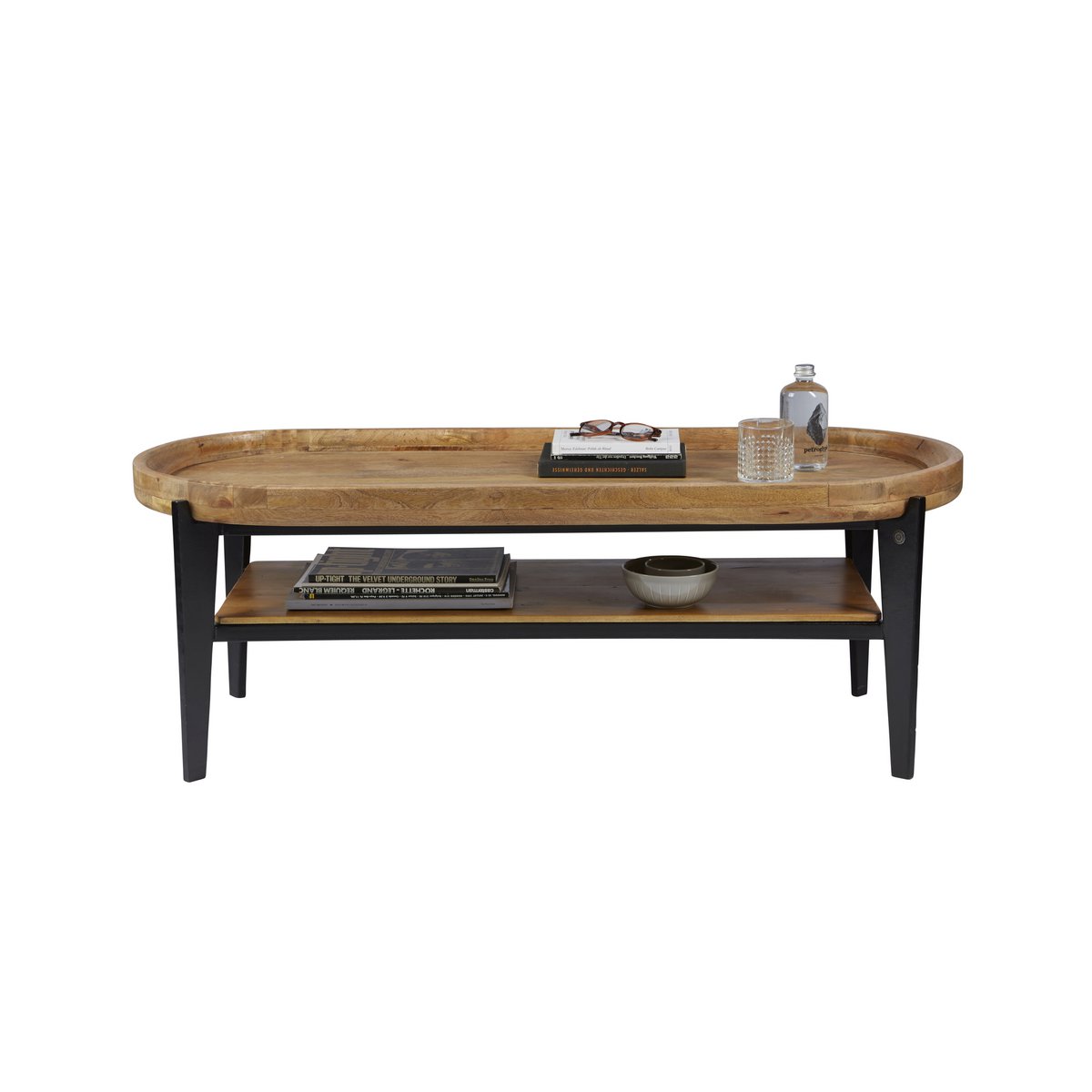 TOM TAILOR Home Couchtisch aus Mangoholz mit Tablett und Ablage, 50 × 120 × 40 cm | VIA X SELECTION