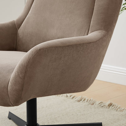 Drehsessel mit Hocker in Cord-Optik braun | VIA X SELECTION