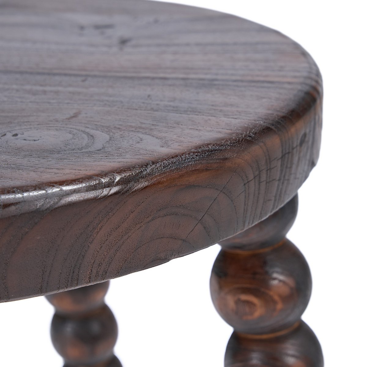 Hocker aus Mangoholz dunkelbraun mit skulpturaler Form | VIA X SELECTION