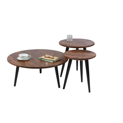 TOM TAILOR Home runder Couchtisch aus Holz und Metall, Ø, 80 × 35 cm | VIA X SELECTION