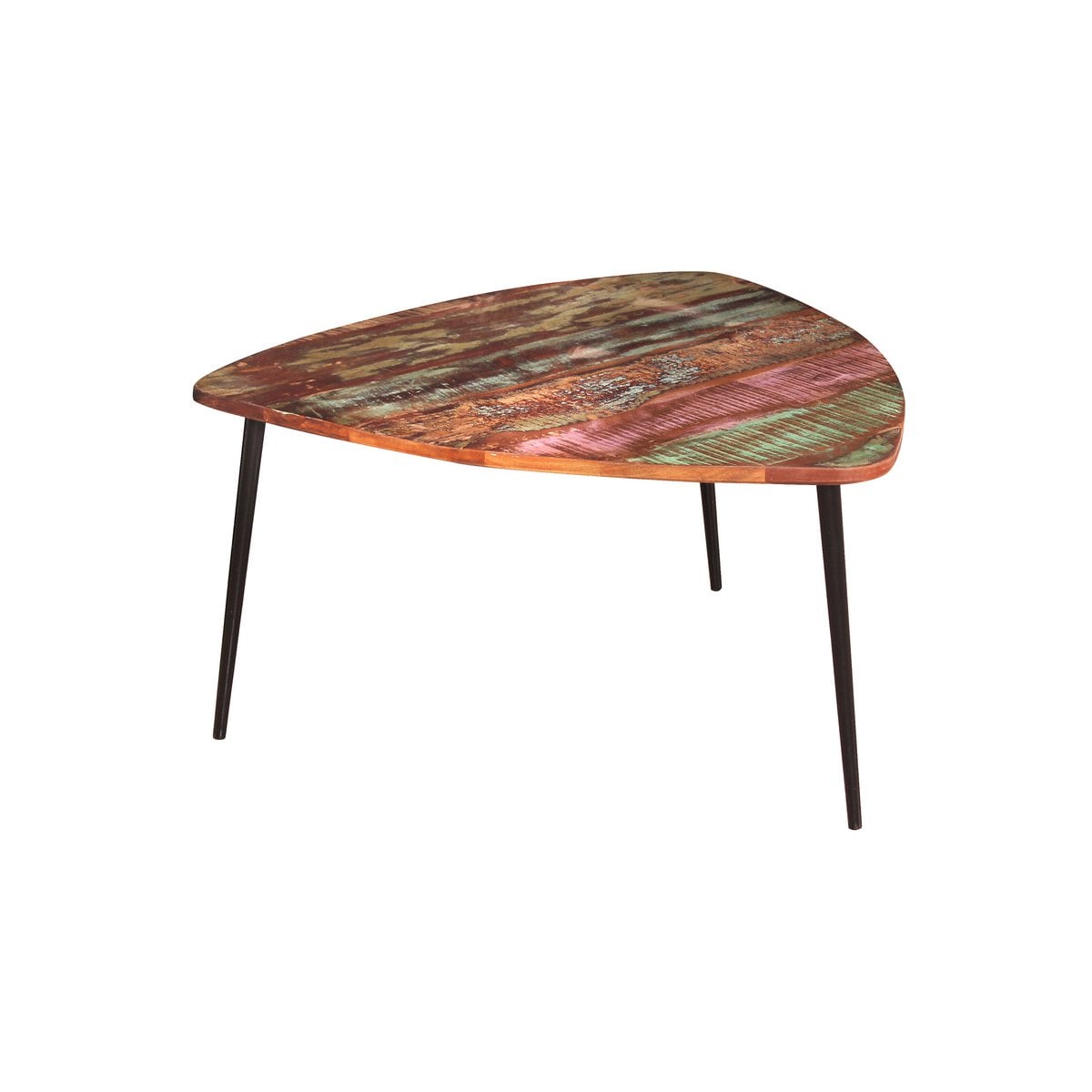 Couchtisch aus recyceltem Holz und Metall, 78 × 78 × 43 cm | VIA X SELECTION