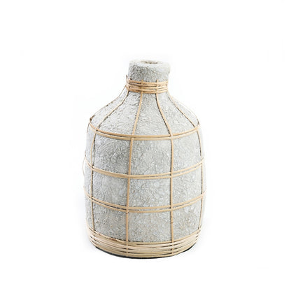 Mittlere Terrakotta-Vase in Betongrau und in Natur | VIA X SELECTION