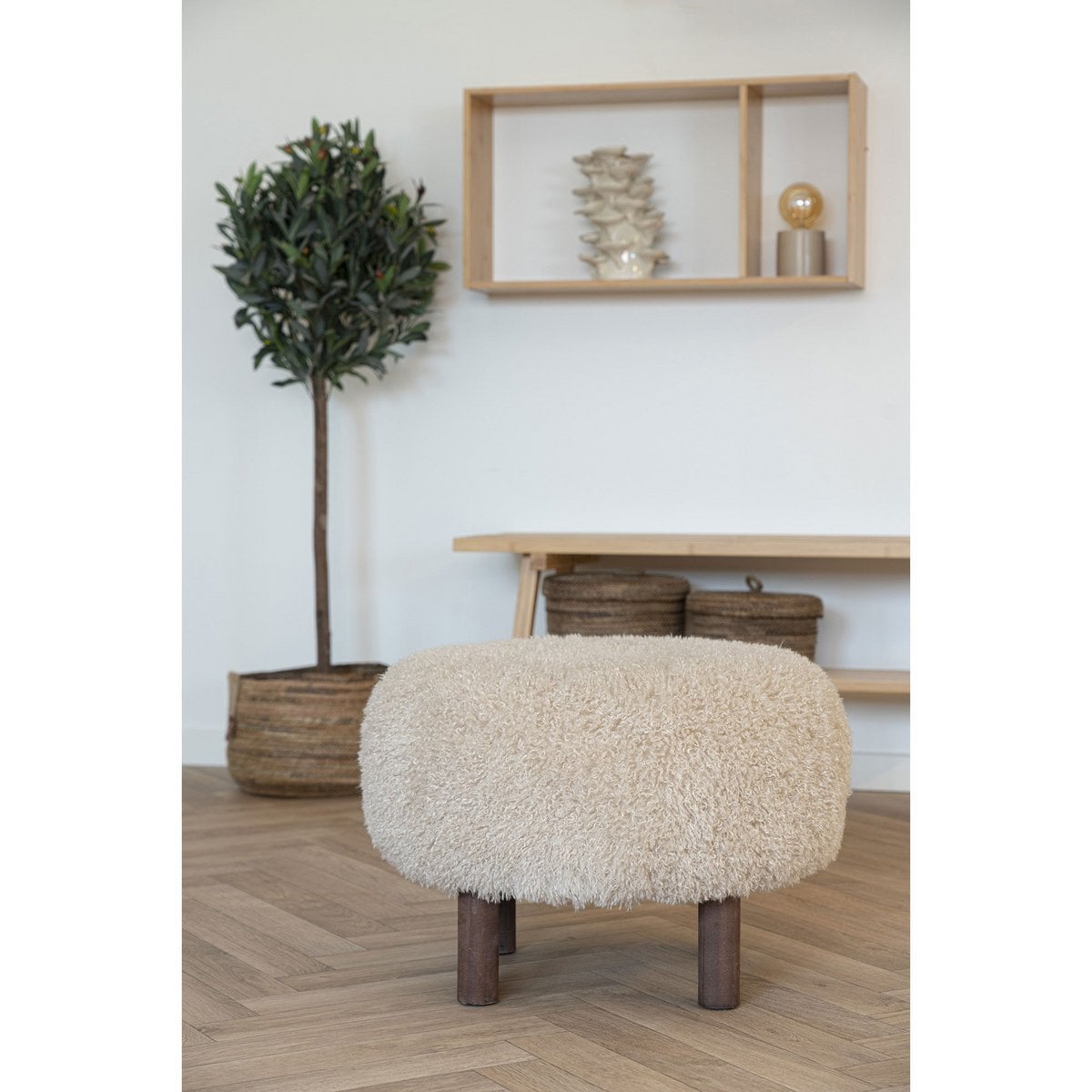 Quadratischer Pouf Beige-Braun | VIA X SELECTION