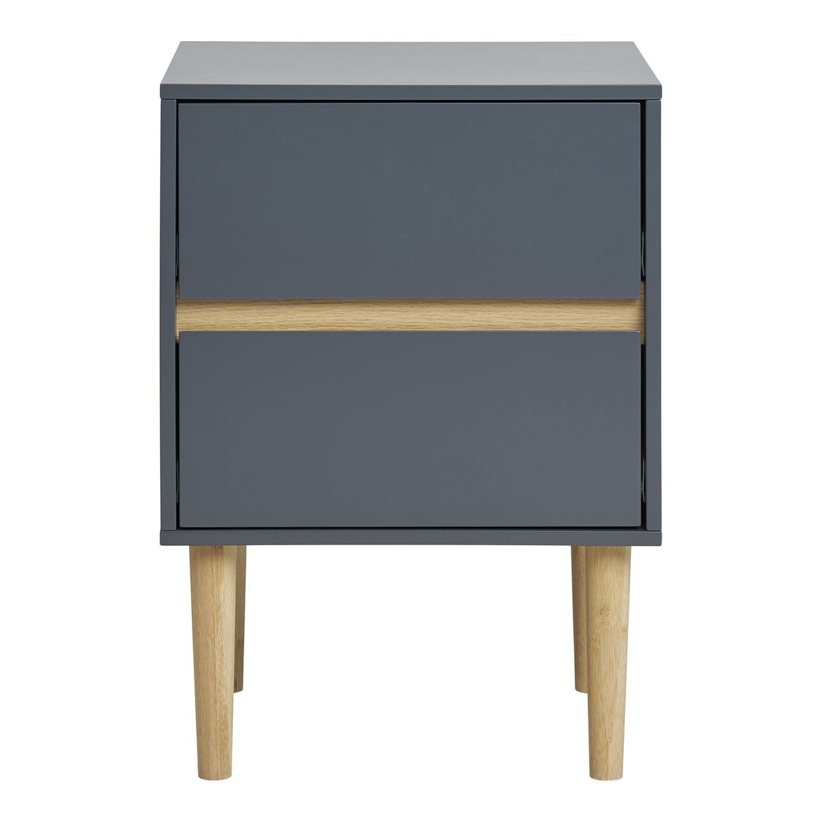Beistelltisch mit 2 Schubladen in Dunkelgrau, 35 × 40 × 55 cm | VIA X SELECTION