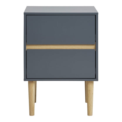 Beistelltisch mit 2 Schubladen in Dunkelgrau, 35 × 40 × 55 cm | VIA X SELECTION