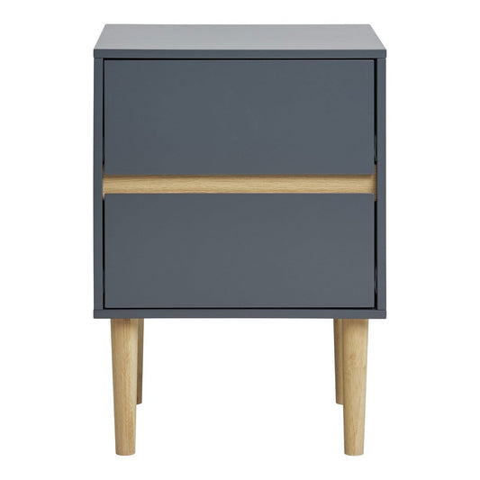 Beistelltisch mit 2 Schubladen in Dunkelgrau, 35 × 40 × 55 cm | VIA X SELECTION