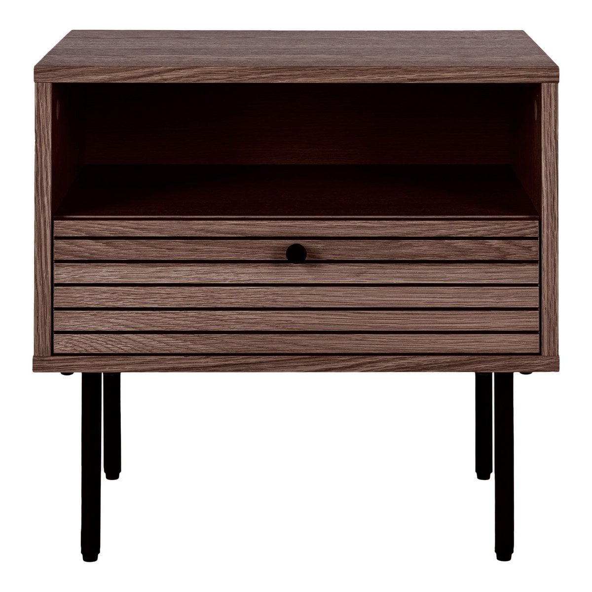 Beistelltisch mit Schublade in Räuchereiche, 40 × 50 × 50 cm | VIA X SELECTION