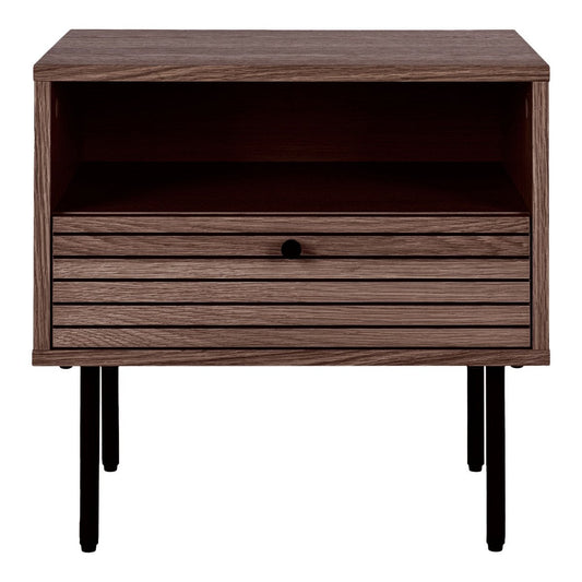 Beistelltisch mit Schublade in Räuchereiche, 40 × 50 × 50 cm | VIA X SELECTION