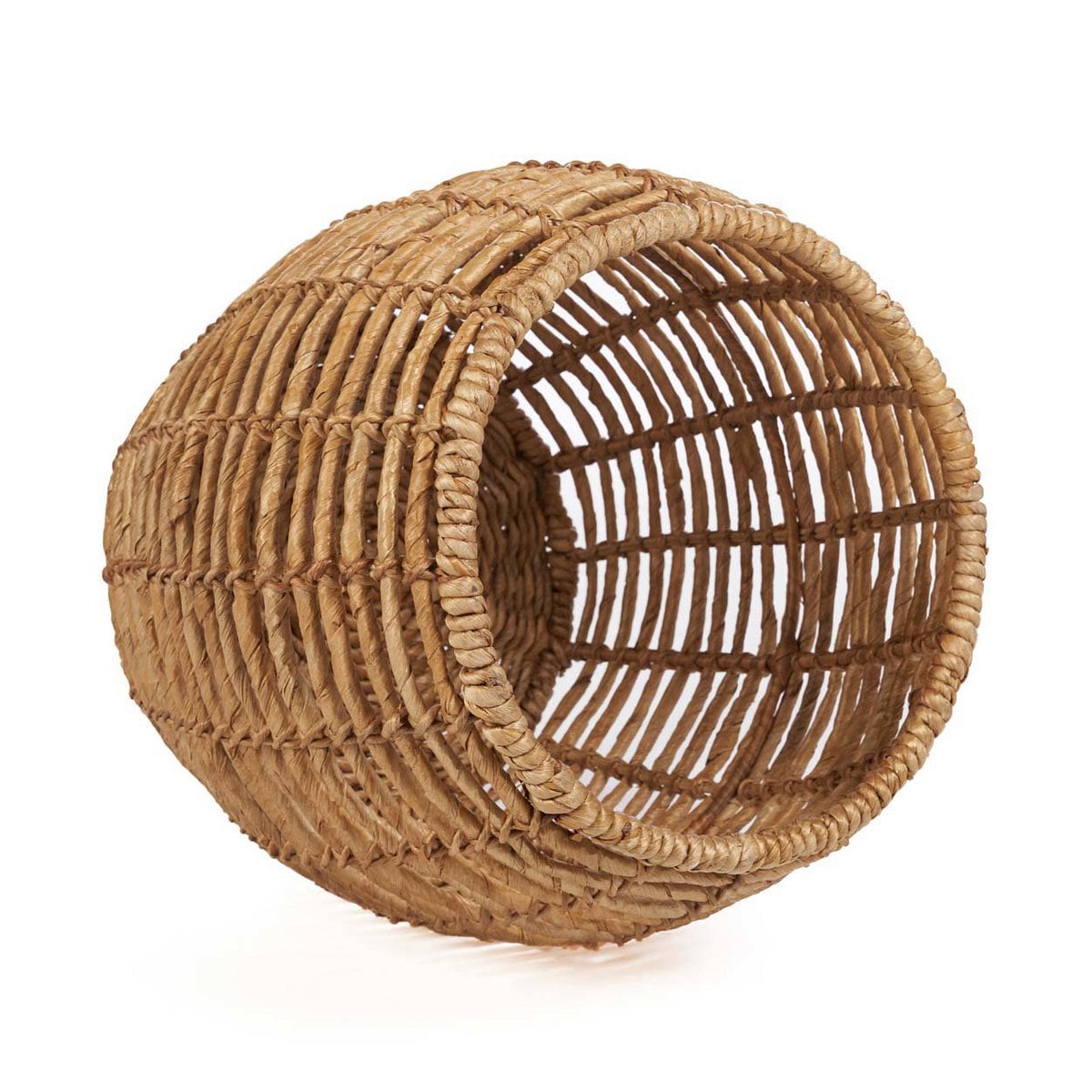 Geflochtener Hocker aus Bananenblatt natur mit Stauraum | VIA X SELECTION