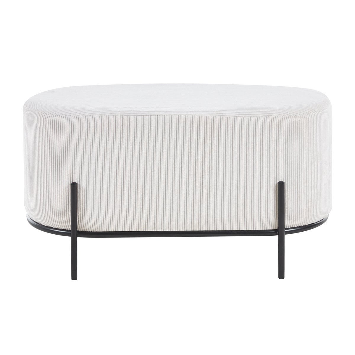 Polsterhocker aus Cordoptik beige mit rechteckiger Form | VIA X SELECTION