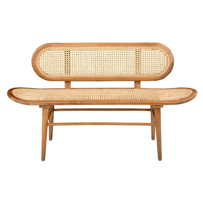 Sitzbank aus Rattan natur 141 cm mit Teakgestell | VIA X SELECTION