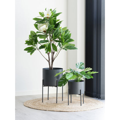 Blumentopf-Set aus Stahl grau 2-teilig | VIA X SELECTION