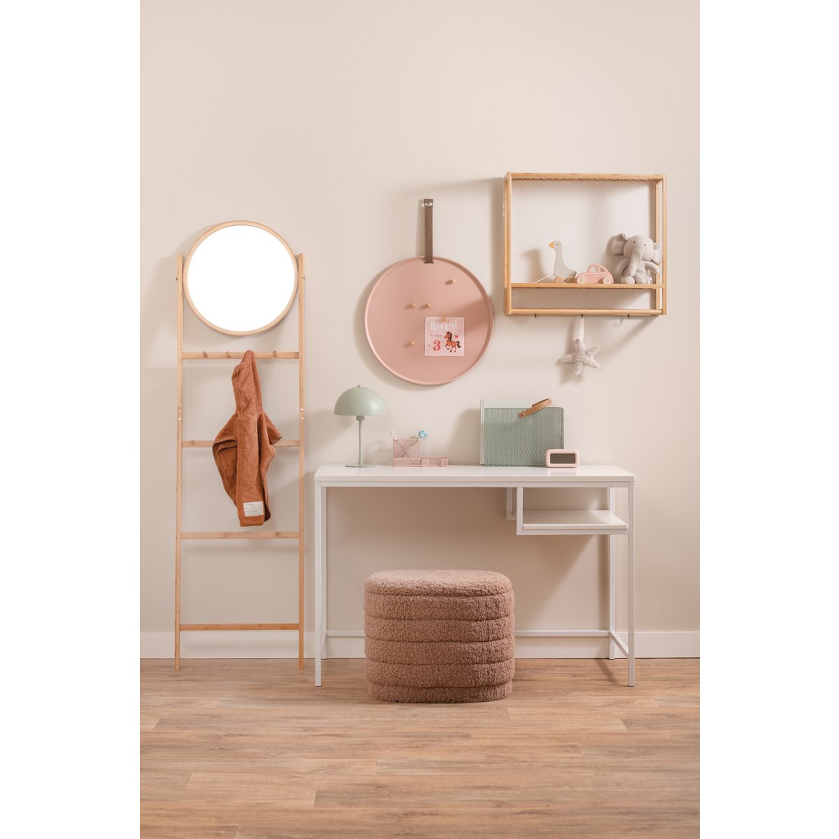 Wandgarderobe aus Bambus natur, 60 × 20 × 54 cm | VIA X SELECTION