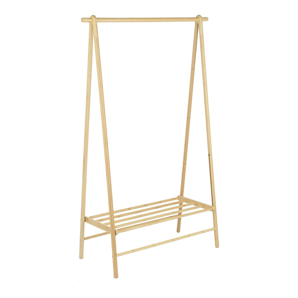 Kleiderständer aus Bambus natur mit Ablage, 104 × 46 × 164 cm | VIA X SELECTION