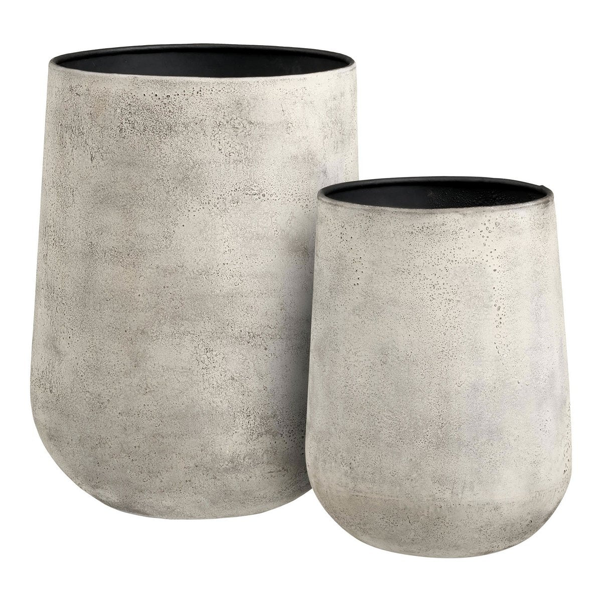 Blumentopf-Set aus Metall, Antik-Beige, 2-teilig | VIA X SELECTION